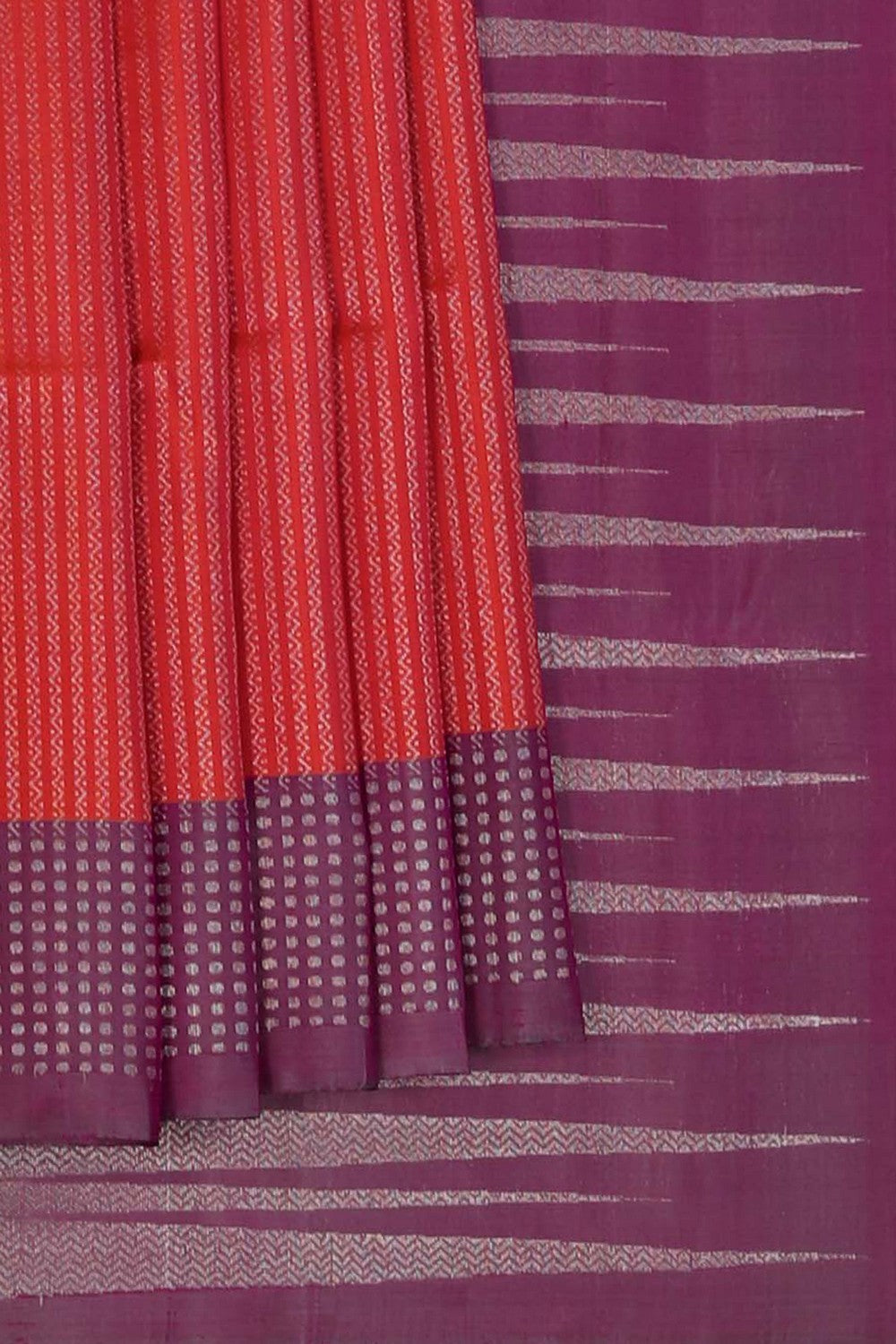 Image of South Silk Coral Pink Saree